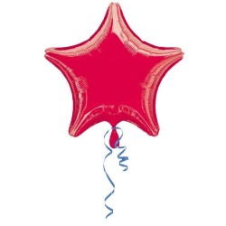 Anagram 19 Inch Star Foil Balloon - Red/Red
