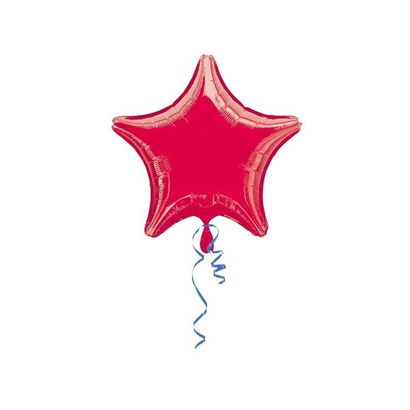 Anagram 19 Inch Star Foil Balloon - Red/Red