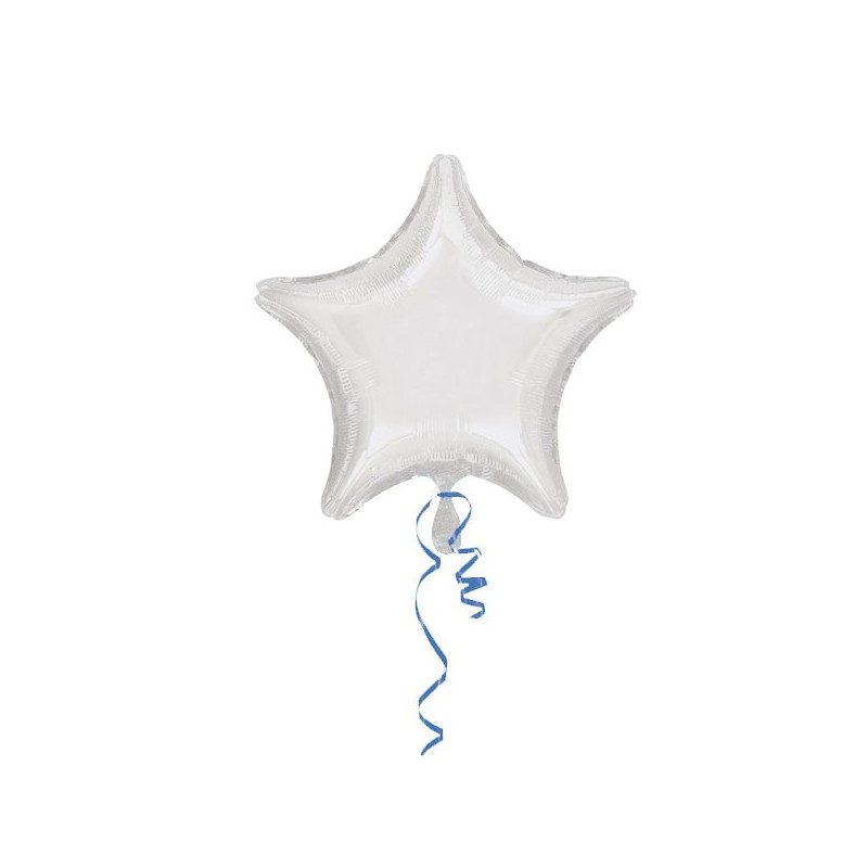 Anagram 19 Inch Star Foil Balloon - White/White