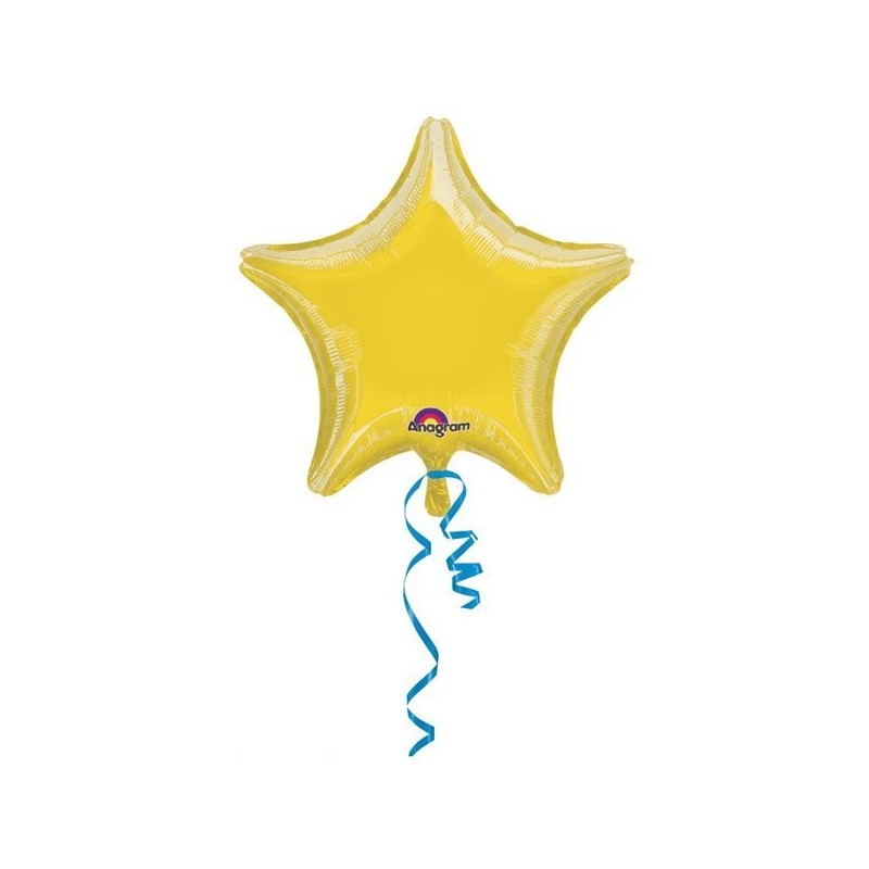 Anagram 19 Inch Star Foil Balloon - Yellow/Yellow