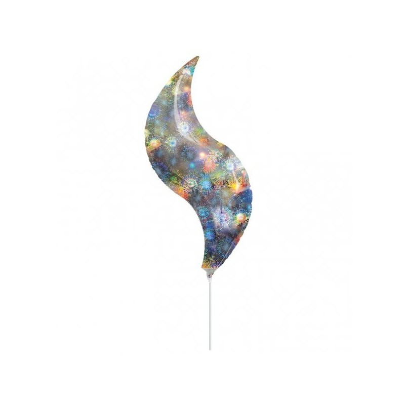 Anagram 42 Inch Curve Foil Balloon - Holo Fireworks