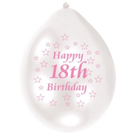 Amscan Minipax Balloon Pack - 18th Birthday Pink/White
