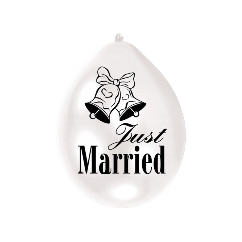Amscan Minipax Balloon Pack - Just Married Pearl White