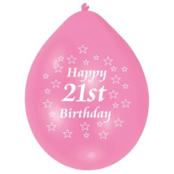 Amscan Minipax Balloon Pack - 21st Birthday Pink/White