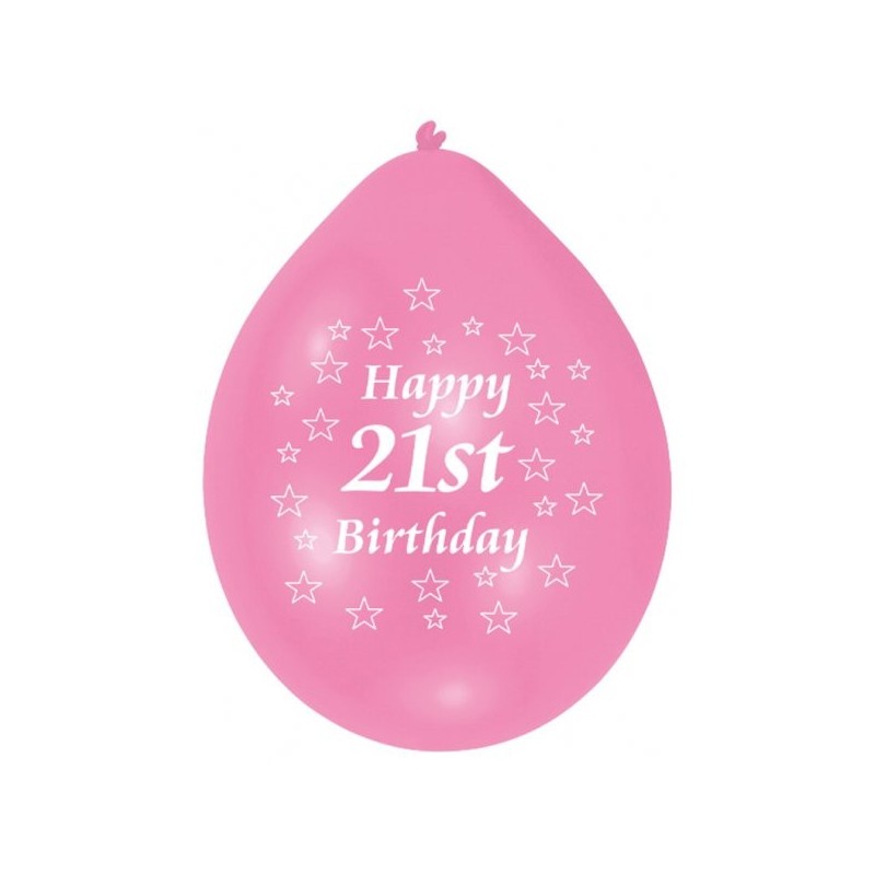 Amscan Minipax Balloon Pack - 21st Birthday Pink/White
