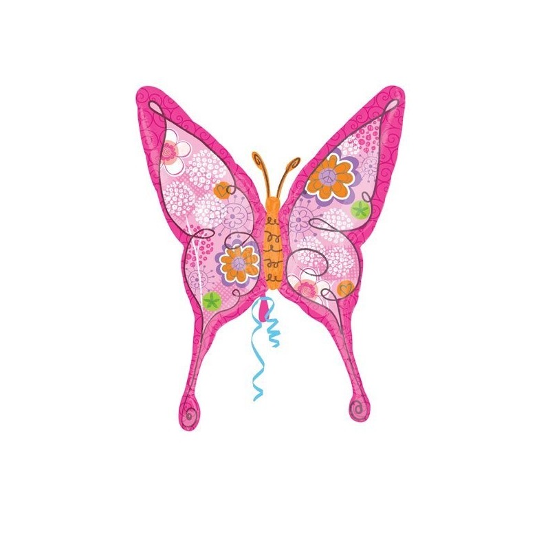 Anagram Supershape - Pink Floral Butterfly