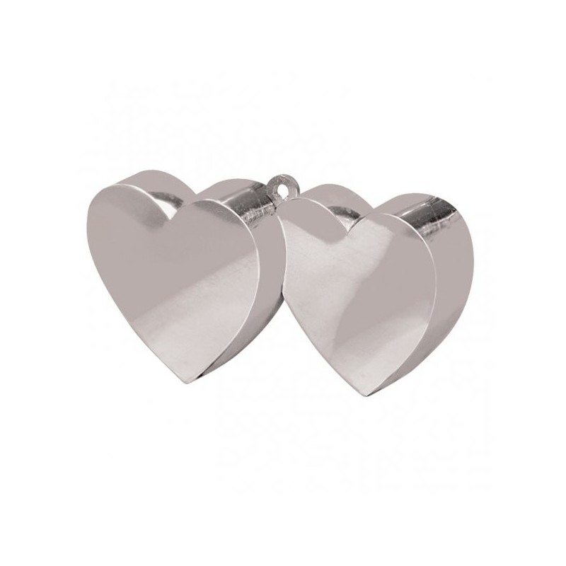 Amscan Double Heart Balloon Weight - Silver
