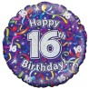 Oaktree 18 Inch 16th Birthday Streamers Holographic