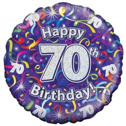 Oaktree 18 Inch 70th Birthday Streamers Holographic