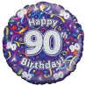 Oaktree 18 Inch 90th Birthday Streamers Holographic