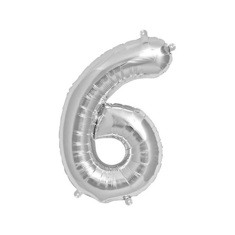 NorthStar 16 Inch Number Balloon 6 Silver