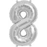 NorthStar 16 Inch Number Balloon 8 Silver