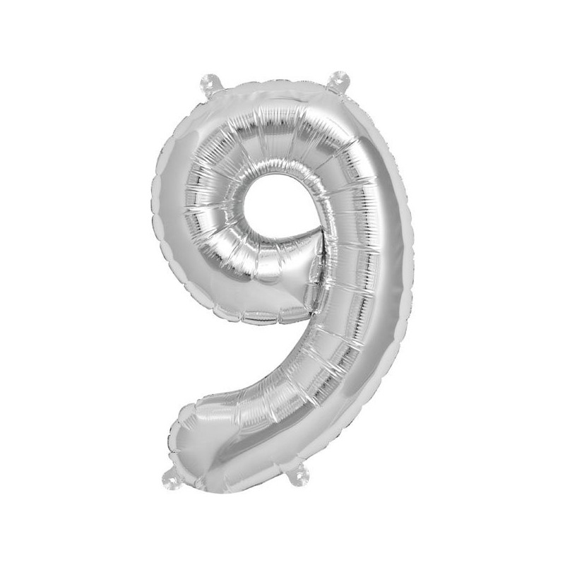 NorthStar 16 Inch Number Balloon 9 Silver