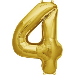 NorthStar 16 Inch Number Balloon 4 Gold