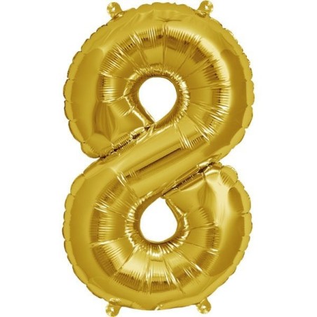 NorthStar 16 Inch Number Balloon 8 Gold
