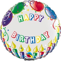 Qualatex 18 Inch Round Foil Balloon - Birthday Candles
