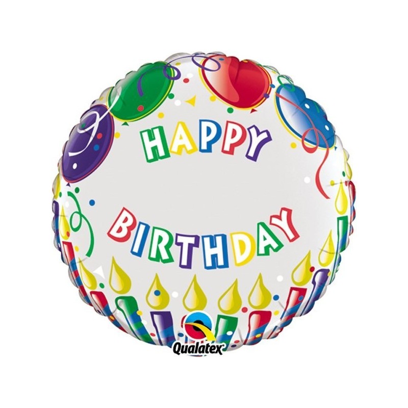 Qualatex 18 Inch Round Foil Balloon - Birthday Candles