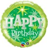 Qualatex 18 Inch Round Foil Balloon - Birthday Green Sparkle