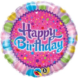 Qualatex 18 Inch Round Foil Balloon - Birthday Sprinkles & Sparkles