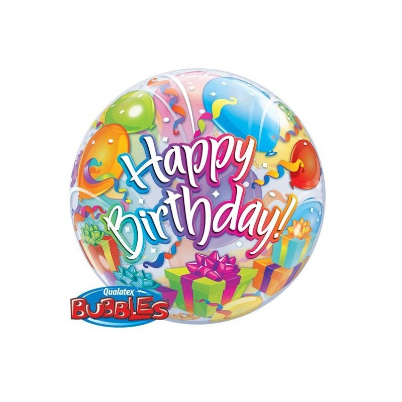 Qualatex 22 Inch Single Bubble Balloon - Birthday Surprise