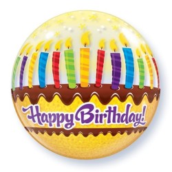 Qualatex 22 Inch Single Bubble Balloon - Birthday Candles & Frosting