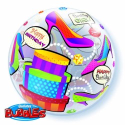Qualatex 22 Inch Single Bubble Balloon - Birthday Girl Shopping Spree