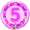 Qualatex 18 Inch Round Foil Balloon - Age 5 Pink Ballerinas
