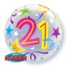 Qualatex 22 Inch Single Bubble Balloon - 21 Brilliant Stars