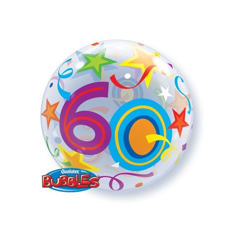 Qualatex 22 Inch Single Bubble Balloon - 60 Brilliant Stars