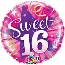 Qualatex 18 Inch Round Foil Balloon - Sweet 16 Shining Star