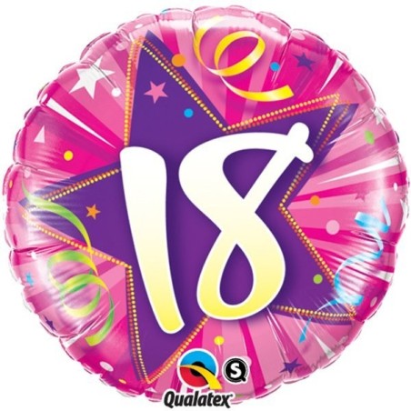 Qualatex 18 Inch Round Foil Balloon - 18 Shining Star Hot Pink