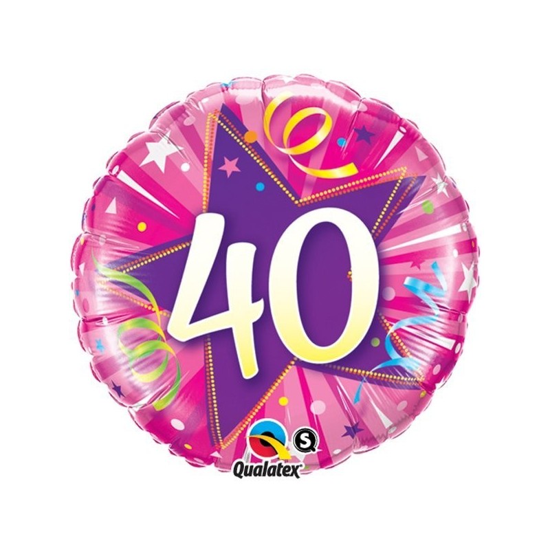 Qualatex 18 Inch Round Foil Balloon - 40 Shining Star Hot Pink