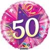 Qualatex 18 Inch Round Foil Balloon - 50 Shining Star Hot Pink