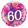 Qualatex 18 Inch Round Foil Balloon - 60 Shining Star Hot Pink