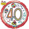 Qualatex 18 Inch Round RE Foil Balloon - 40 Polka Dots & Stripes