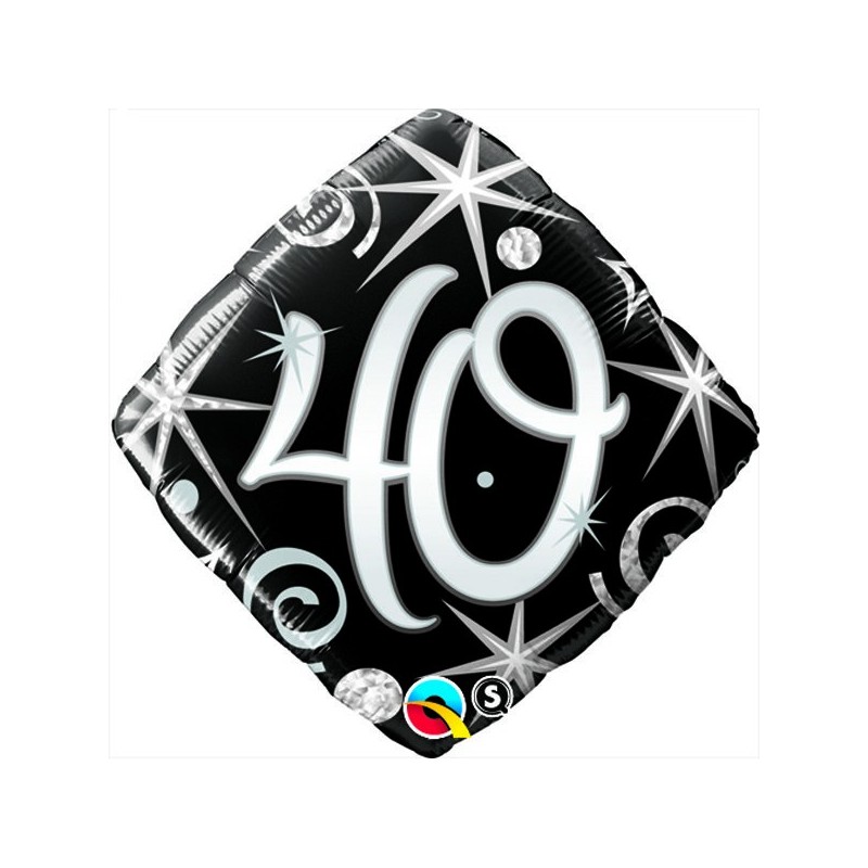 Qualatex 18 Inch Diamond Foil Balloon - 40 Elegant Sparkles & Swirls