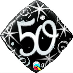 Qualatex 18 Inch Diamond Foil Balloon - 50 Elegant Sparkles & Swirls