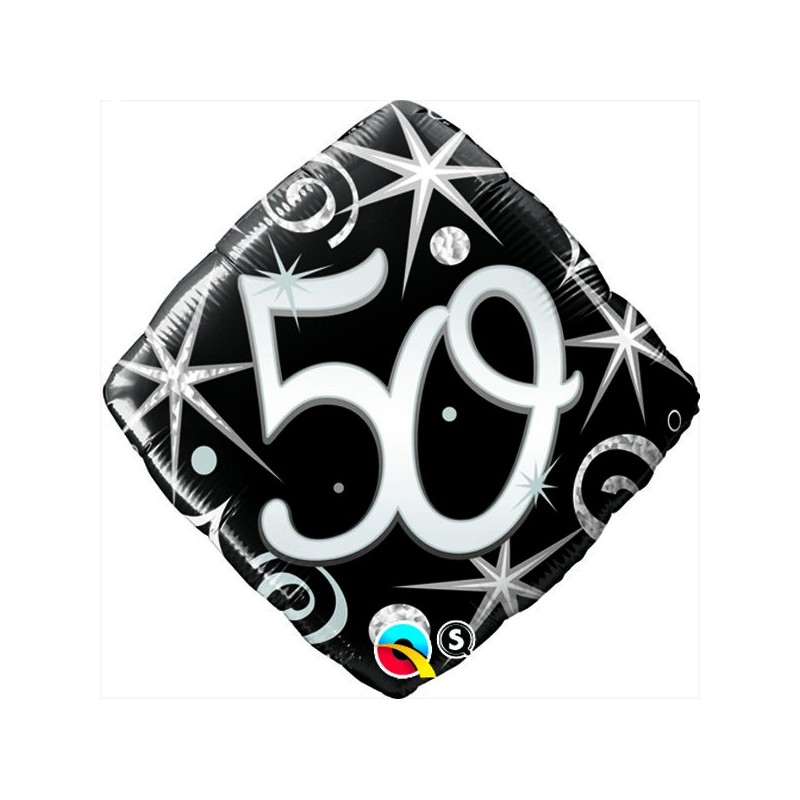 Qualatex 18 Inch Diamond Foil Balloon - 50 Elegant Sparkles & Swirls
