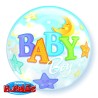 Qualatex 22 Inch Single Bubble Balloon - Baby Boy Moon & Stars