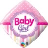Qualatex 18 Inch Diamond Foil Balloon - Baby Girl Dots & Stripes