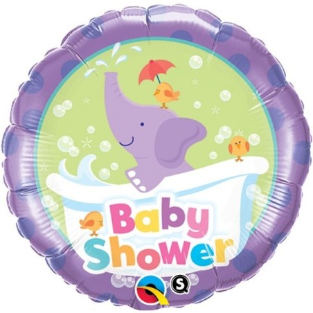 Qualatex 18 Inch Round Foil Balloon - Baby Shower Elephant