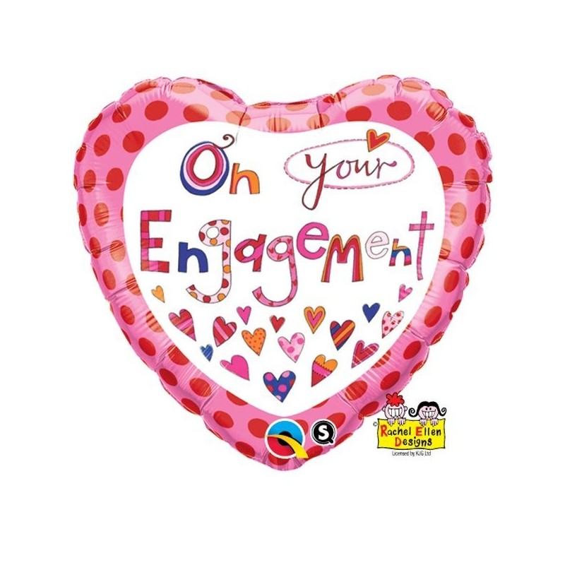 Qualatex 18 Inch Heart RE Foil Balloon - On Your Engagement