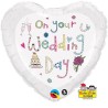 Qualatex 18 Inch Heart RE Foil Balloon - On Your Wedding Day