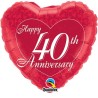 Qualatex 18 Inch Heart Foil Balloon - 40th Anniversary