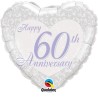 Qualatex 18 Inch Heart Foil Balloon - 60th Anniversary