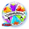 Qualatex 22 Inch Single Bubble Balloon - Congratulations Banner