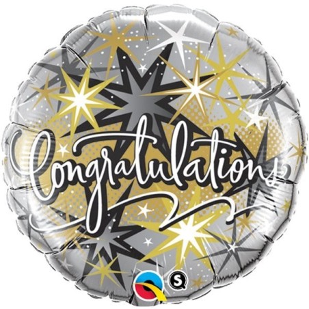 Qualatex 18 Inch Round Foil Balloon - Congratulations Elegant