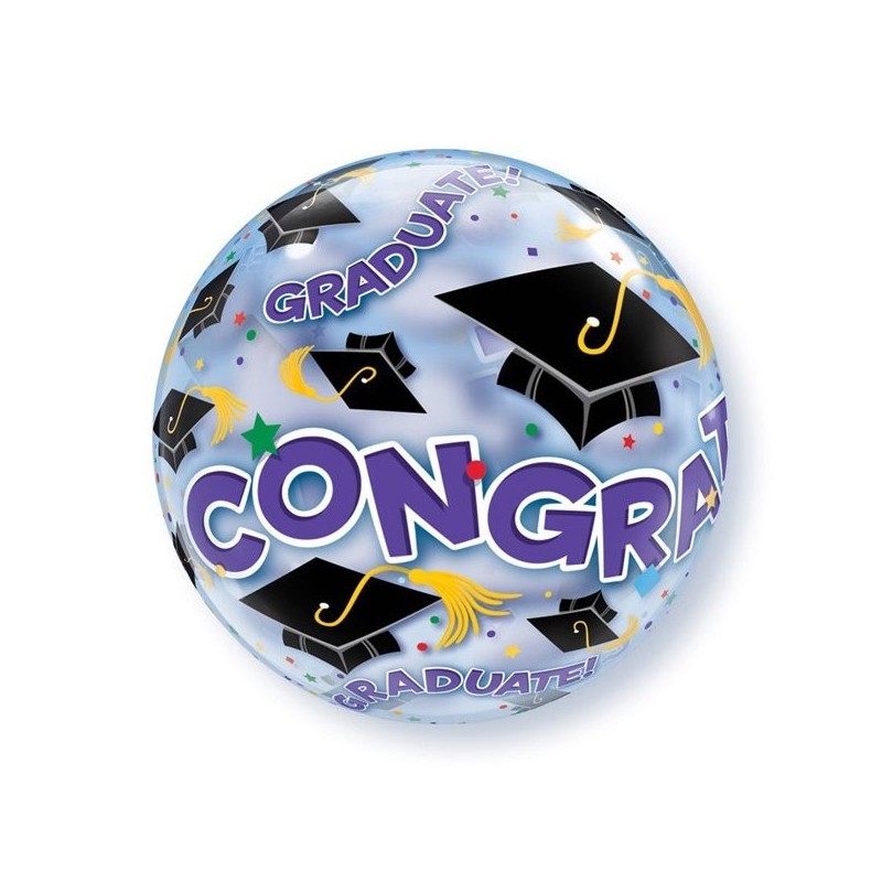 Qualatex 22 Inch Single Bubble Balloon - Congratulations Graduate