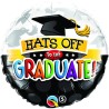 Qualatex 18 Inch Round Foil Balloon - Hats Off To The Graduate