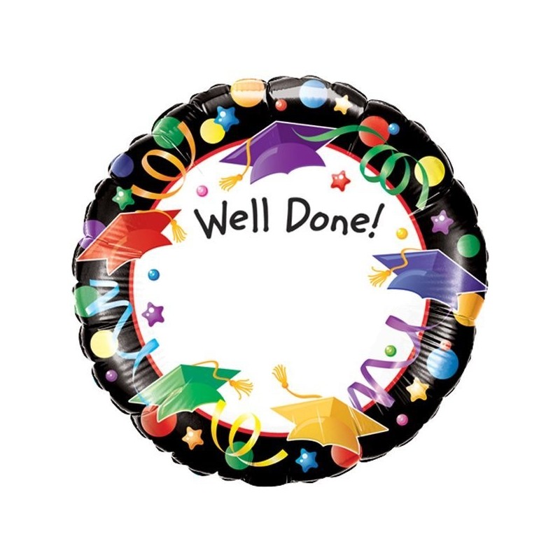 Qualatex 18 Inch Round Foil Balloon - Well Done-Name